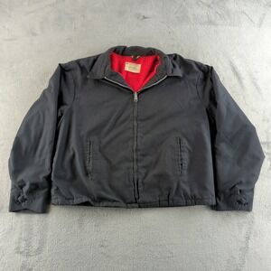 Vintage 70s BIG MAC Penn-Prest Mens XL Jacket Mens Black Red Fleece Lined USA